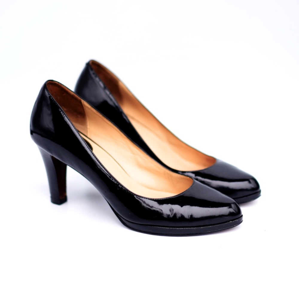 COLEN HAN Black Patent Leather Pump, Size 9